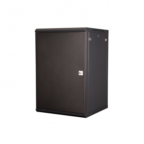 Шкаф 19" телекоммуникационный настенный, 18U 901x600х600 мм, дверь металл,черный